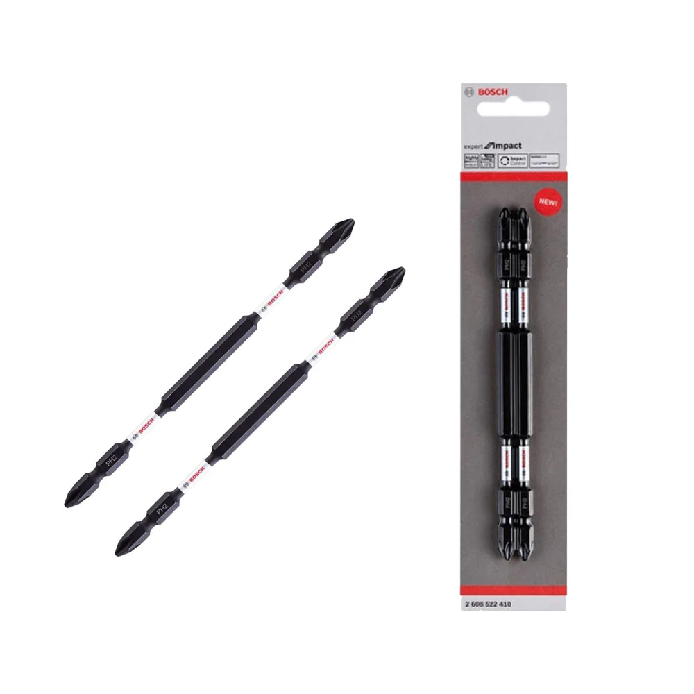 BOSCH ดอกไขควง 150 มม. PH2 สีดำ Impact (2ดอก/แผง) รุ่น 2608522410