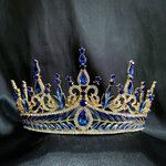 (พร้อมส่ง) เทียร่า 302 สีน้ำเงิน มงกุฎนางงาม งานสวย ปราณีต QCเพชรทุกเม็ด สินค้าพร้อมส่งจากไทย