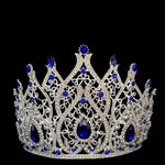 (พร้อมส่ง) เทียร่า 326 สีน้ำเงิน มงกุฎนางงาม งานสวย ปราณีต QCเพชรทุกเม็ด สินค้าพร้อมส่งจากไทย