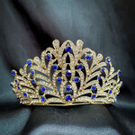 (พร้อมส่ง) เทียร่า 318 สีน้ำเงิน มงกุฎนางงาม มงกุฎเจ้าหญิง งานสวย ปราณีต QCเพชรทุกเม็ด สินค้าพร้อมส่งจากไทย