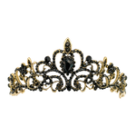 (พร้อมส่ง) เทียร่า 050 สีดำ มงกุฎนางงาม มงกุฎเจ้าหญิง งานสวย ปราณีต QCเพชรทุกเม็ด สินค้าพร้อมส่งจากไทย