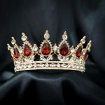 (พร้อมส่ง) มงกุฎ 018-สีวายแดงเรือนทอง