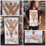 (พร้อมส่ง) เครื่องประดับอินเดีย 012 สีชมพูบานเย็น