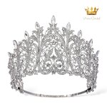 (พร้อมส่งจากไทย) มงกุฏ 123 สีขาว งานสวย งานนางงาม รุ่นฐานกลม ปรับขนาดได้ ส่งด่วน ส่งจาก จ.อุบลราชธานี