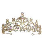 (พร้อมส่ง) เทียร่า 002 สีทอง มงกุฎนางงาม มงกุฎเจ้าหญิง งานสวย ปราณีต QCเพชรทุกเม็ด สินค้าพร้อมส่งจากไทย