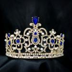 (พร้อมส่ง) เทียร่า 242 น้ำเงิน มงกุฎนางงาม มงกุฎเจ้าหญิง งานสวย ปราณีต QCเพชรทุกเม็ด สินค้าพร้อมส่งจากไทย