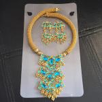 (พร้อมส่ง) เครื่องประดับอินเดีย 014 สีฟ้า