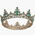 (พร้อมส่ง) มงกุฏ 066 สีเขียว มงกุฎนางงาม มงกุฎเจ้าชาย มงกุฎสไตล์วินเทจ งานสวย QCเพชรทุกเม็ดไมมีหลุด