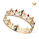 (พร้อมส่ง) มงกุฏผู้ชาย 026 สีทอง-แดง มงกุฎผู้ชาย มงกุฎเจ้าชาย งานสวย ปราณีต QCเพชรทุกเม็ด