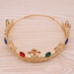 (พร้อมส่ง) มงกุฏ 060 พลอยสีรวม ตัวเรือนสีทอง