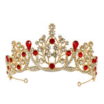 (พร้อมส่ง) เทียร่า 253 สีแดง ตัวเรือนสีทอง มงกุฎนางงาม มงกุฎเจ้าหญิง งานสวย ปราณีต QCเพชรทุกเม็ด สินค้าพร้อมส่งจากไทย