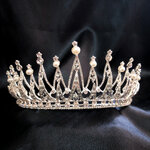 (พร้อมส่ง) เทียร่า 297 สีเงิน มงกุฎนางงาม มงกุฎเจ้าหญิง งานสวย ปราณีต QCเพชรทุกเม็ด สินค้าพร้อมส่งจากไทย