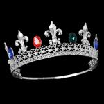 (พร้อมส่ง) มงกุฏ 060 พลอยสีรวม ตัวเรือนสีเงิน