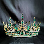 (พร้อมส่ง) เทียร่า 302 สีเขียว มงกุฎนางงาม งานสวย ปราณีต QCเพชรทุกเม็ด สินค้าพร้อมส่งจากไทย
