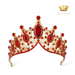 (พร้อมส่ง) เทียร่า 303 สีแดง-ทองB มงกุฎนางงาม งานสวย ปราณีต QCเพชรทุกเม็ด สินค้าพร้อมส่งจากไทย