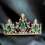 (พร้อมส่ง) เทียร่า 319 สีเขียว มงกุฎนางงาม มงกุฎเจ้าหญิง งานสวย ปราณีต QCเพชรทุกเม็ด สินค้าพร้อมส่งจากไทย