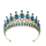 (พร้อมส่ง) เทียร่า 254 สีฟ้า มงกุฎนางงาม มงกุฎเจ้าหญิง งานสวย ปราณีต สินค้าพร้อมส่งจากไทย