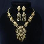 (พร้อมส่ง) เครื่องประดับไทยสร้อยคอ+ต่างหู 053 (หนีบ)