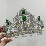 (พร้อมส่งจากไทย) มงกุฏ 093 สีเขียว-เหลือง มงกุฎนางงาม มงกุฎเพชร มงกุฎประกวด สินค้าพร้อมส่ง ไม่ต้องรอนาน งานพรีเมี่ยม