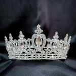 (พร้อมส่ง) มงกุฏ 074 มงกุฎนางงาม มงกุฎประกวด สีเงิน เพชรวาว งานสวย งานละเอียด