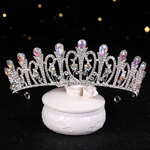 (พร้อมส่ง) เทียร่า 003 สีเงิน มงกุฎนางงาม มงกุฎเจ้าหญิง งานสวย ปราณีต QCเพชรทุกเม็ด สินค้าพร้อมส่งจากไทย