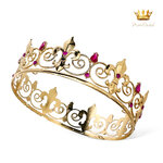 (พร้อมส่ง) มงกุฏผู้ชาย 026 สีทอง-ชมพูบานเย็น มงกุฎผู้ชาย มงกุฎเจ้าชาย งานสวย ปราณีต QCเพชรทุกเม็ด