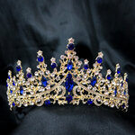 (พร้อมส่ง) เทียร่า 273 สีน้ำเงิน มงกุฎนางงาม มงกุฎเจ้าหญิง งานสวย ปราณีต QCเพชรทุกเม็ด สินค้าพร้อมส่งจากไทย