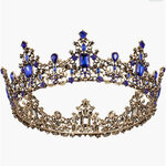 (พร้อมส่ง) มงกุฏ 066 สีน้ำเงิน มงกุฎนางงาม มงกุฎเจ้าชาย มงกุฎสไตล์วินเทจ งานสวย QCเพชรทุกเม็ดไมมีหลุด