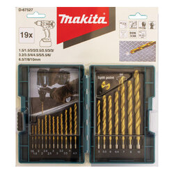 ชุดดอกสว่าน19ตัว/ชุด 1.5-10mm. HSS-TiN D-67527 MAKITA