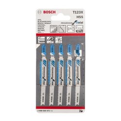 2608638473 BOSCH T123X ใบเลื่อยจิ๊กซอว์ตัดเหล็ก (5 ใบ/แพค)