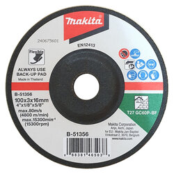 ใบเจียร์กระจก MAKITA 4″ 100x3x16mm GC60P B-51356