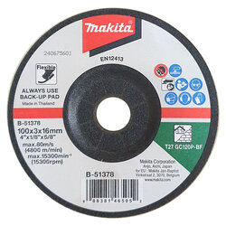 ใบเจียร์กระจก MAKITA 4″ 100x3x16mm GC120P B-51378