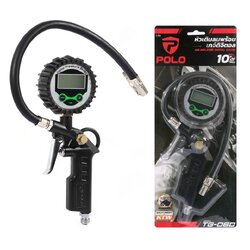 POLO หัวเติมลมพร้อมเกจ์วัดลมแบบดิจิตอลอย่างดี ยาว 38 ซม รุ่นTG-06D
