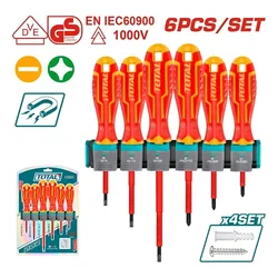 TOTAL ไขควงหุ้มฉนวน 6 ตัว/ชุด รุ่น THTIS566