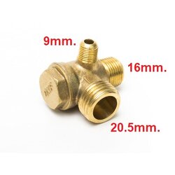 เช็ควาล์ว #B (20.5x16x9mm.) ปั้มลมออยฟรี