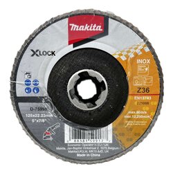 กระดาษทรายซ้อนขัดสเตนเลส 5″xZ36 X-LOCK MAKITA D-75998