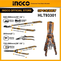 INGCO ชุดกรรไกรตัดกิ่ง 3 ชิ้น HLT93301