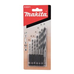 MAKITA ดอกเจาะไม้ก้านหกเหลี่ม 1/4 (7 Pcs/Set) D-62371