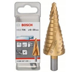 ดอกสเต็ป HSS Titanium 13 step 6-30mm. (Gold) BOSCH