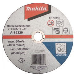 ใบตัดเหล็ก MAKITA 7″ 180×2.5×22.23mm A30R A-85329