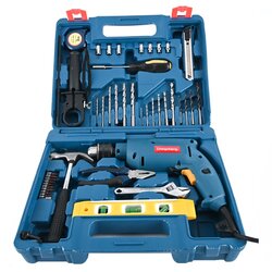 Dongcheng(DCดีจริง) DZJ04-13 set ชุดสว่านกระแทก 13mm. 500w. +อุปกรณ์เครื่องมือช่าง 43 ชิ้น