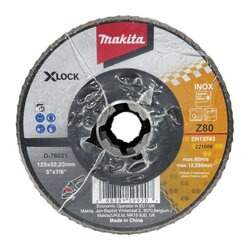 กระดาษทรายซ้อนขัดสเตนเลส 5″xZ80 X-LOCK MAKITA D-76021