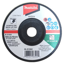 ใบเจียร์กระจก MAKITA 4″ 100x3x16mm GC80P B-51362