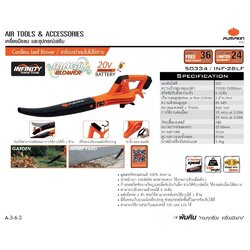 เครื่องเป่าลมใบไม้ไร้สาย (เครื่องเปล่า) 20V รุ่น INF-28LF PUMPKIN #50334