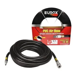 สายลม PVC 3/8 นิ้ว พร้อมข้อต่อ EUROX ความยาว 10 เมตร สีดำ