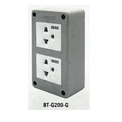 บล็อกลอย 2x4 พร้อมปลั๊ก3ขา 2ช่อง BT-D200-G SUNTECH