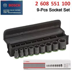 BOSCH รุ่น 2608551100 ชุดลูกบล็อก 9 ชิ้น 1/2 นิ้ว (10-27mm.)