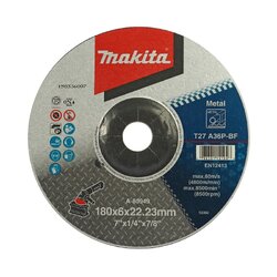 ใบเจียร์เหล็ก MAKITA 7″ 180x6x22.23mm A36P A-80949