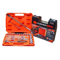 PUMPKIN ชุดลูกบ๊อกซ์ + พร้อมด้ามขัน 1/2" รุ่น PRO-EVO27X (40263) แพ็ค 27ตัว/ชุด ลูกบล็อค เครื่องมือช่าง