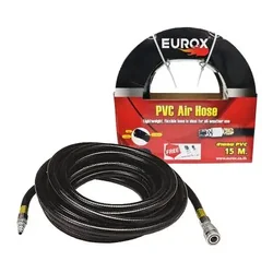สายลม PVC 3/8 นิ้ว พร้อมข้อต่อ EUROX ความยาว 15 เมตร สีดำ
